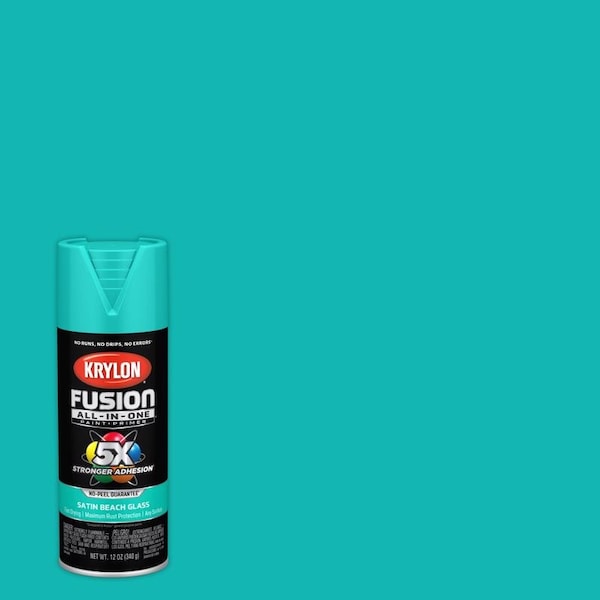 Short Cuts Krylon Fusion All-In-One Satin Beach Glass Paint+Primer Spray Paint 12 oz K02731007 - main